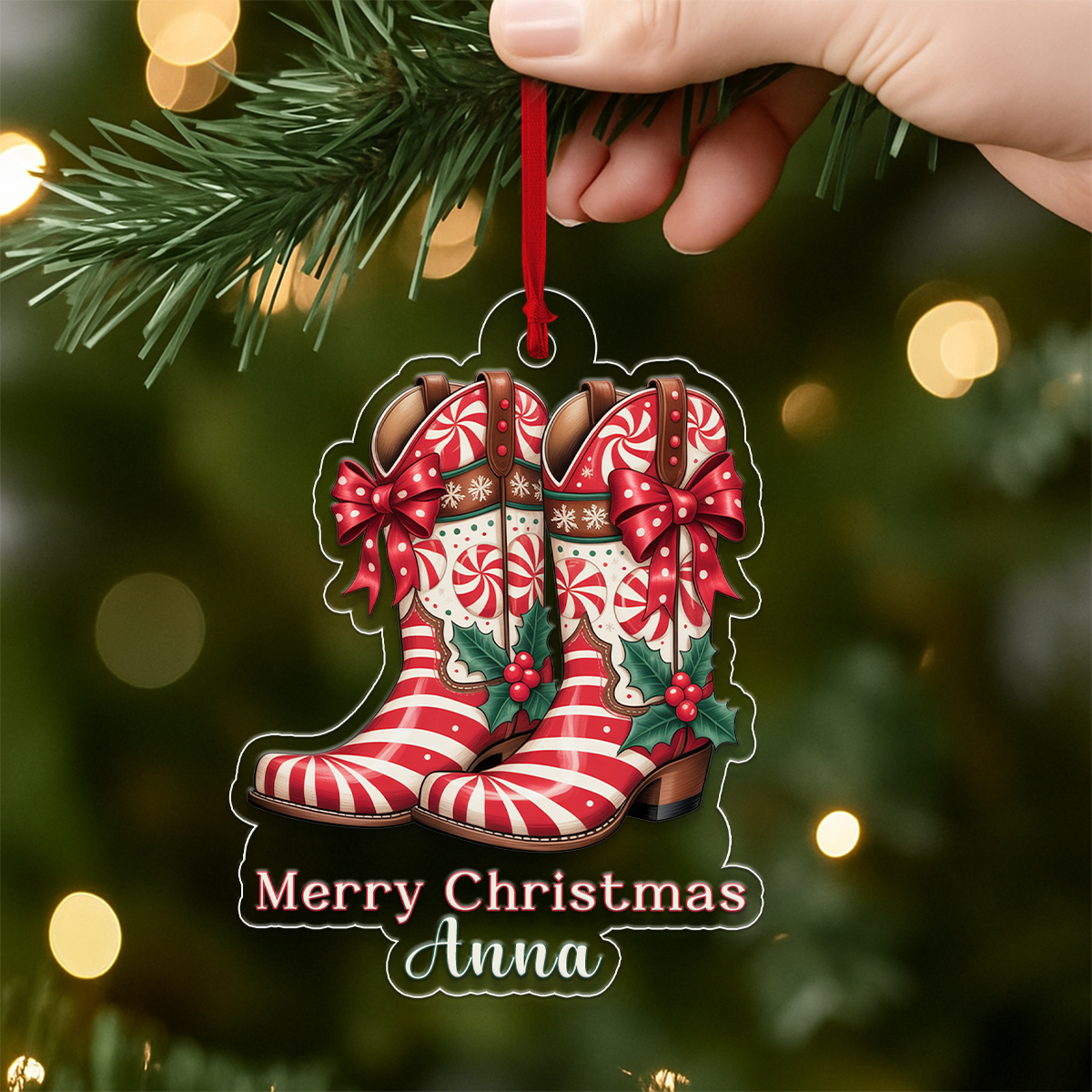 Custom Name Cowboy Merry Christmas