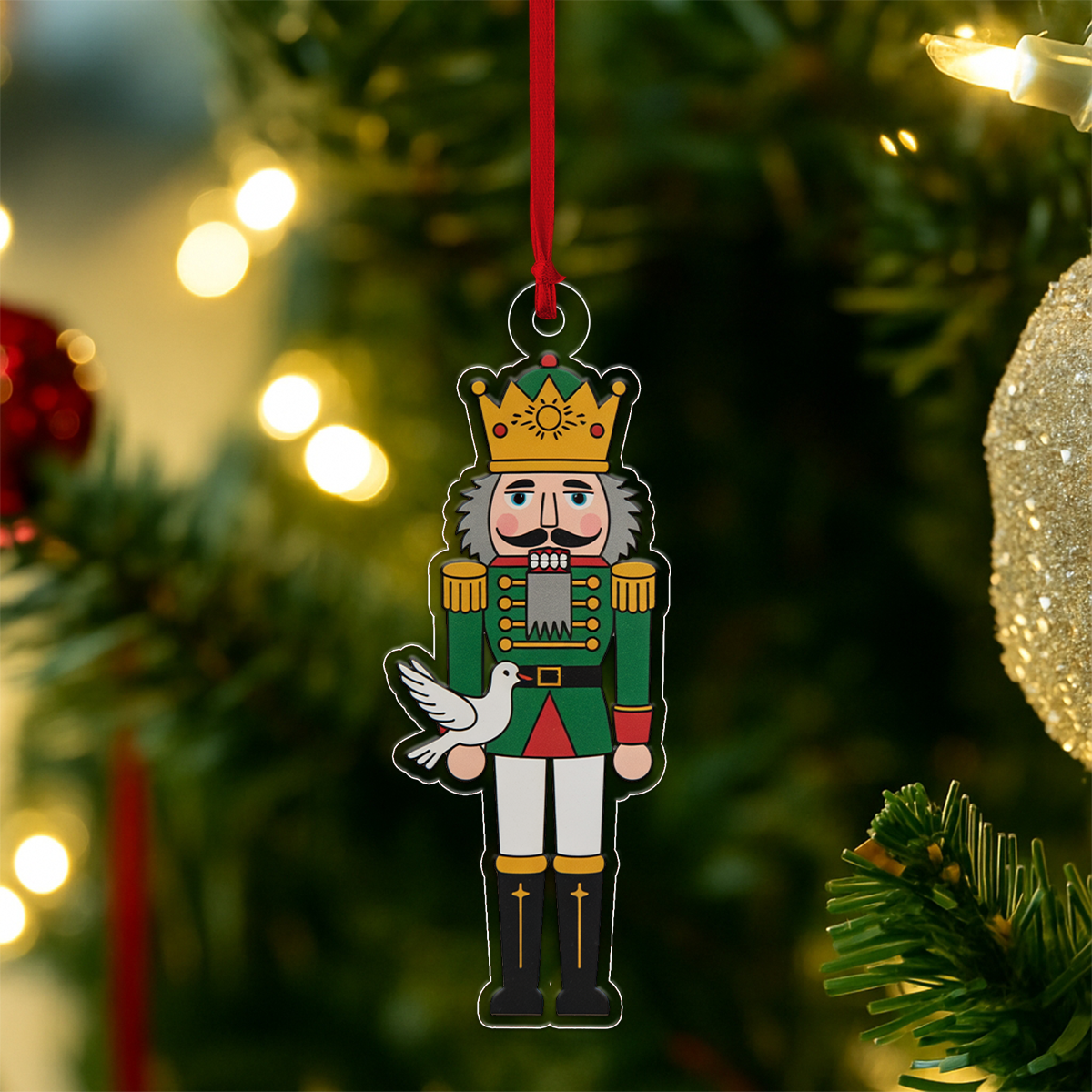 Nutcracker Dove Bird Acrylic Ornament Christmas Gift