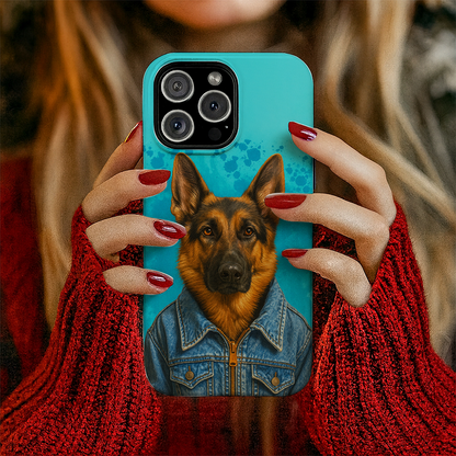 Custom Photo Denim Dog Phone Case Gift For Dog Lovers
