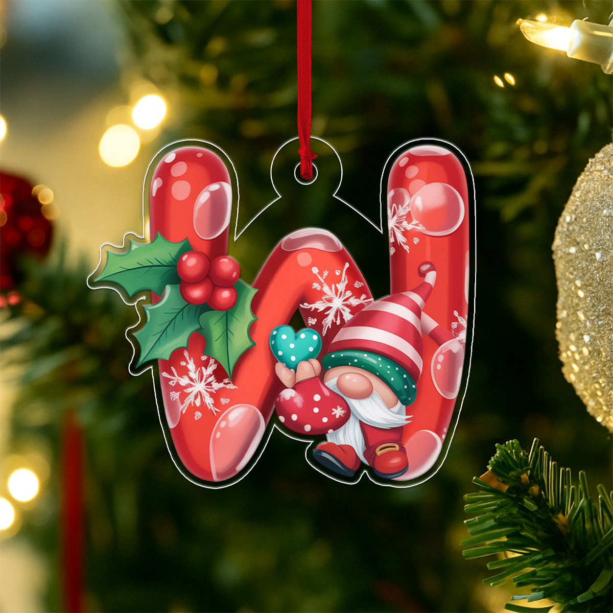 Christmas Initial Letter W Acrylic Ornament Christmas Gift
