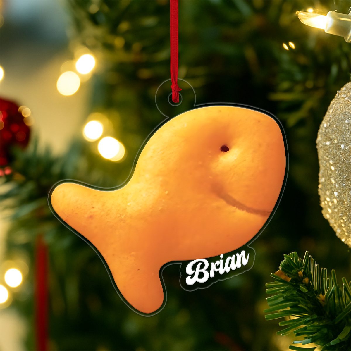 Fish Cracker Food Lover Acrylic Ornament Christmas Gift