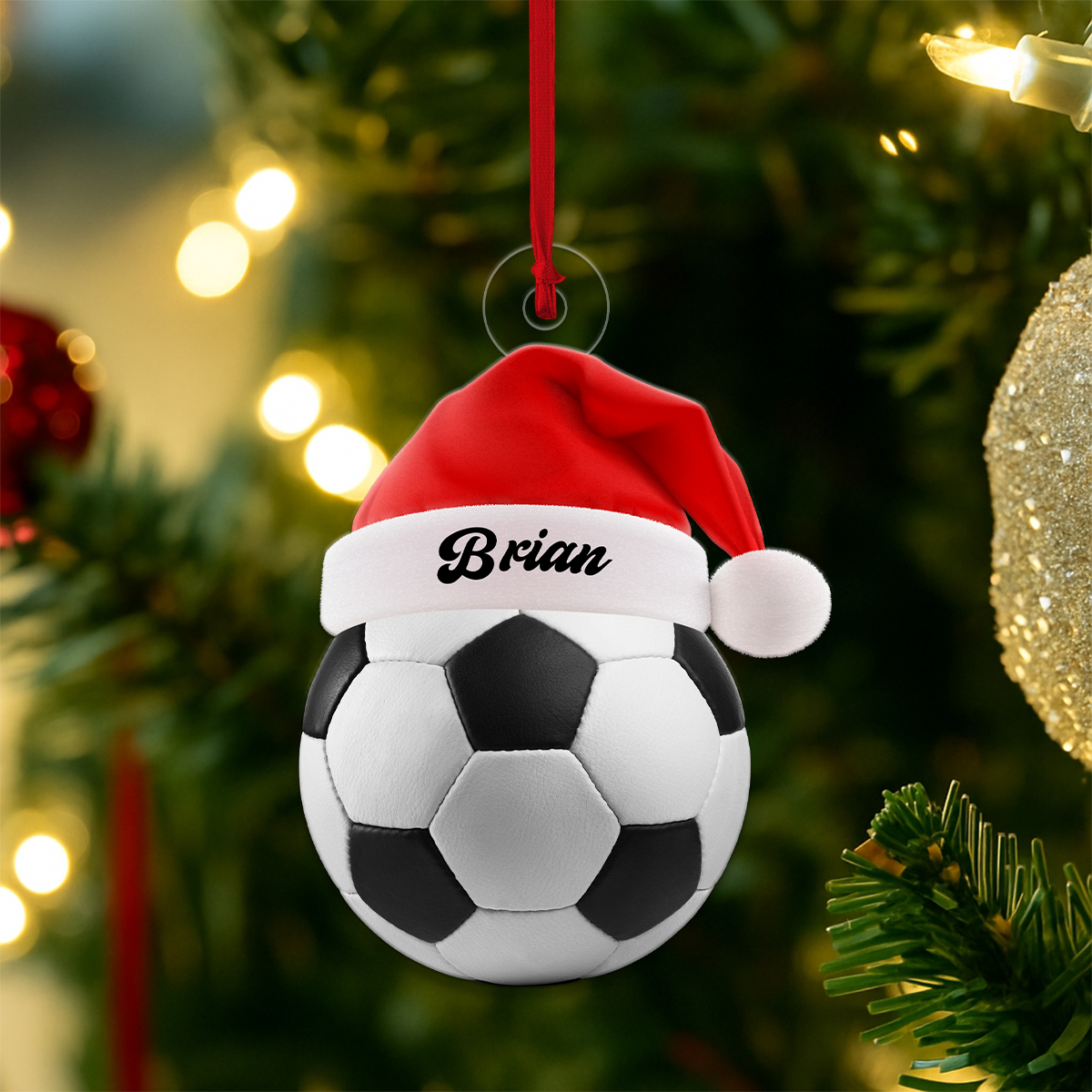 Personalized Soccer Acrylic Ornament Christmas Gift