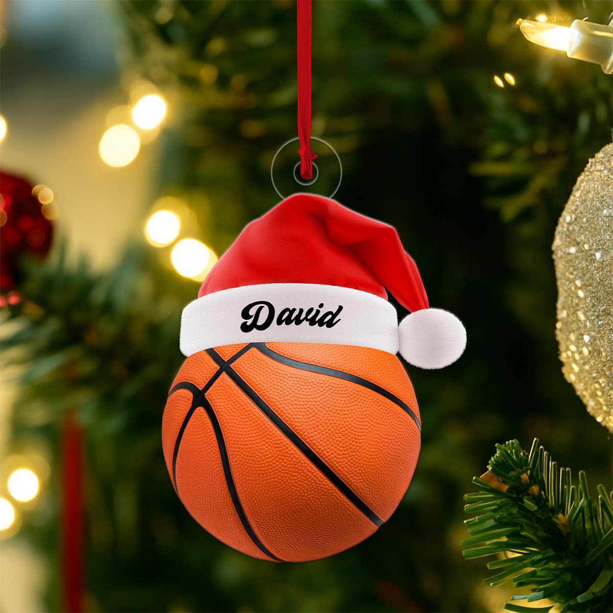 Custom Name Christmas Basketball Acrylic Ornament Christmas Gift