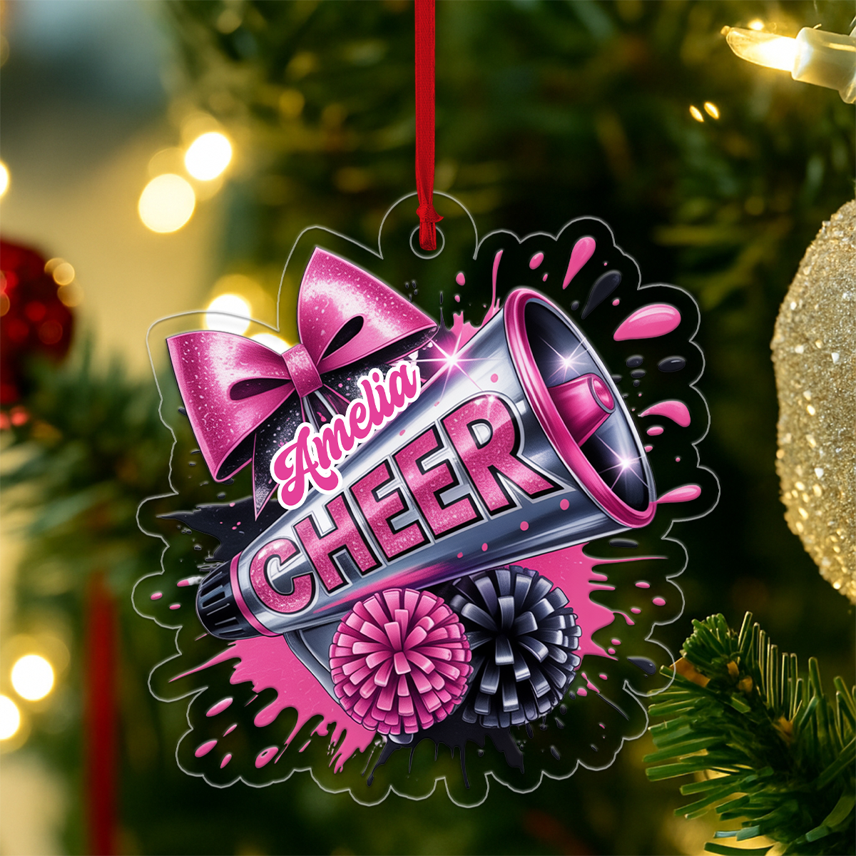 Custom Name Cheerleader For Girl Acrylic Ornament Christmas Gift