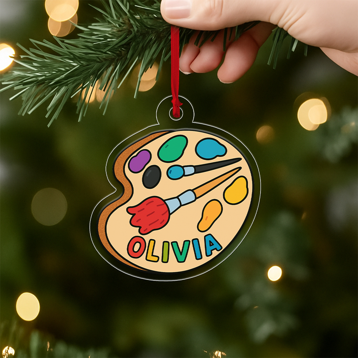 Personalized Paint Palette Ornament, Custom Artist Christmas Ornament, Painter Gift, Art Teacher Ornament, Holiday Decoration Keepsake