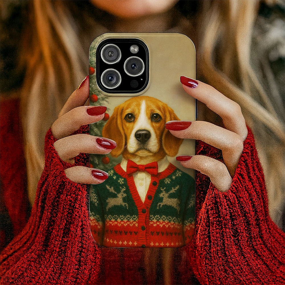 Custom Photo Christmas Dog Phone Case Gift For Dog Lovers