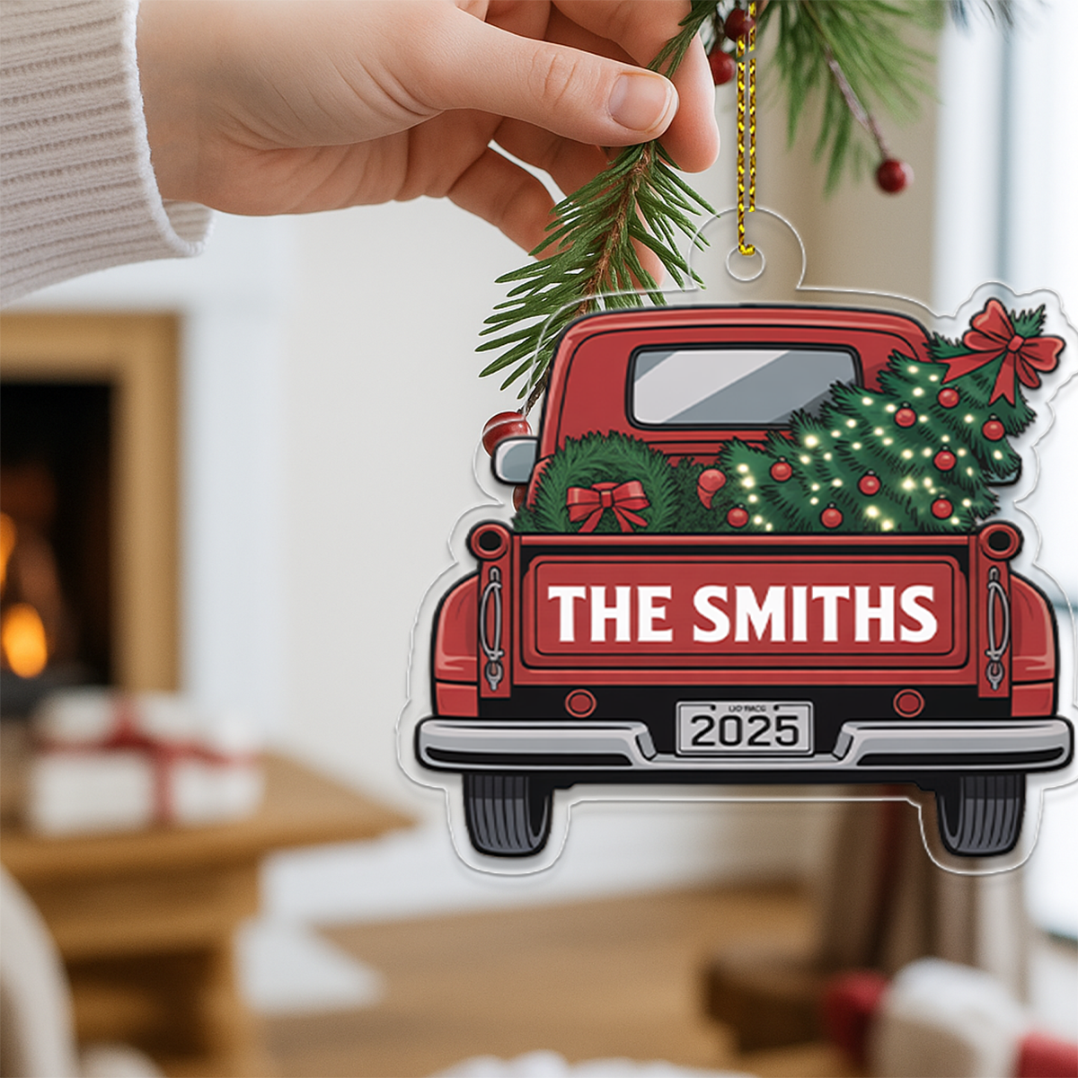 Family Adventures Begin Here - Vintage Truck Christmas Ornament - Gift For Family
