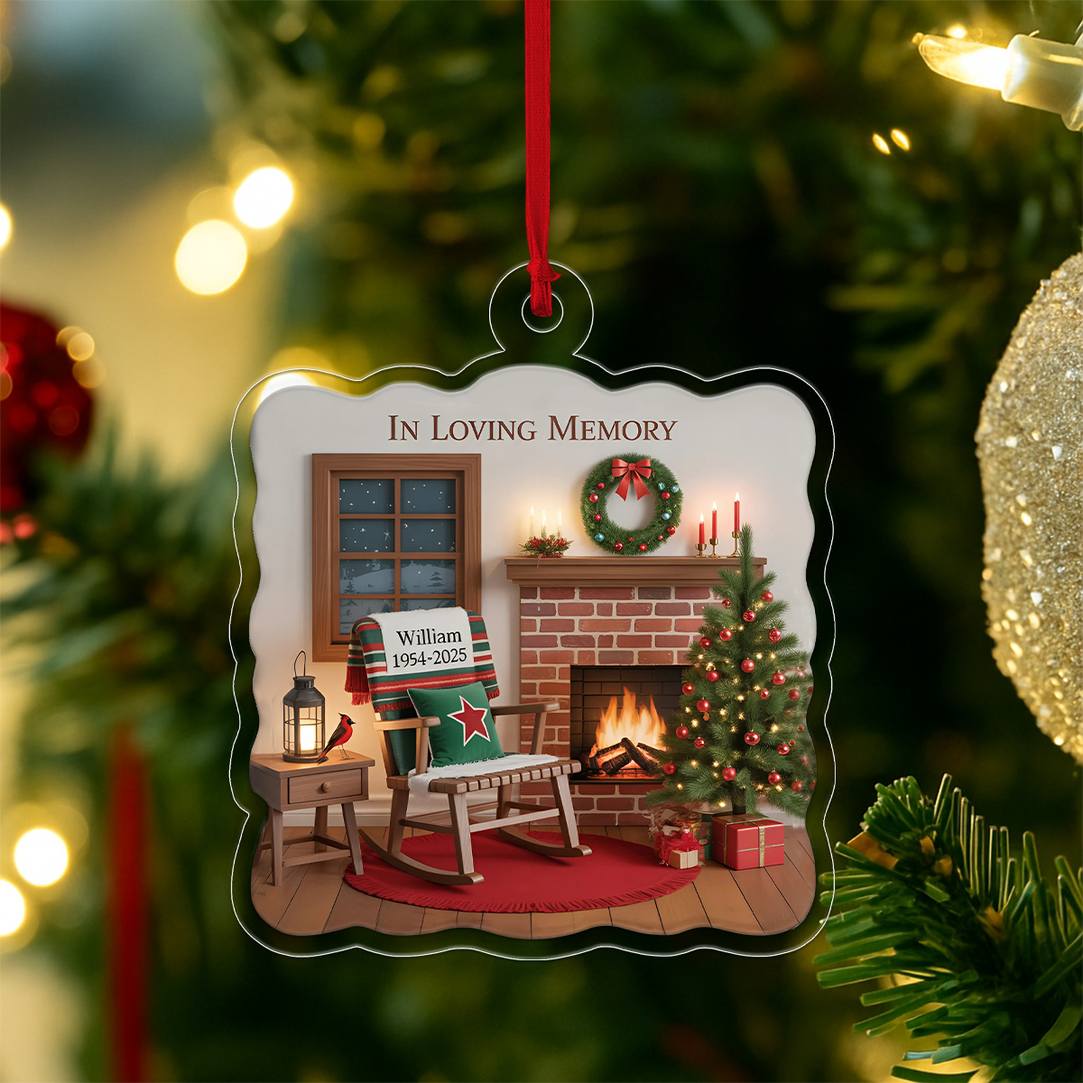 Personalized Memorial Sympathy Acrylic Ornament Christmas Gift