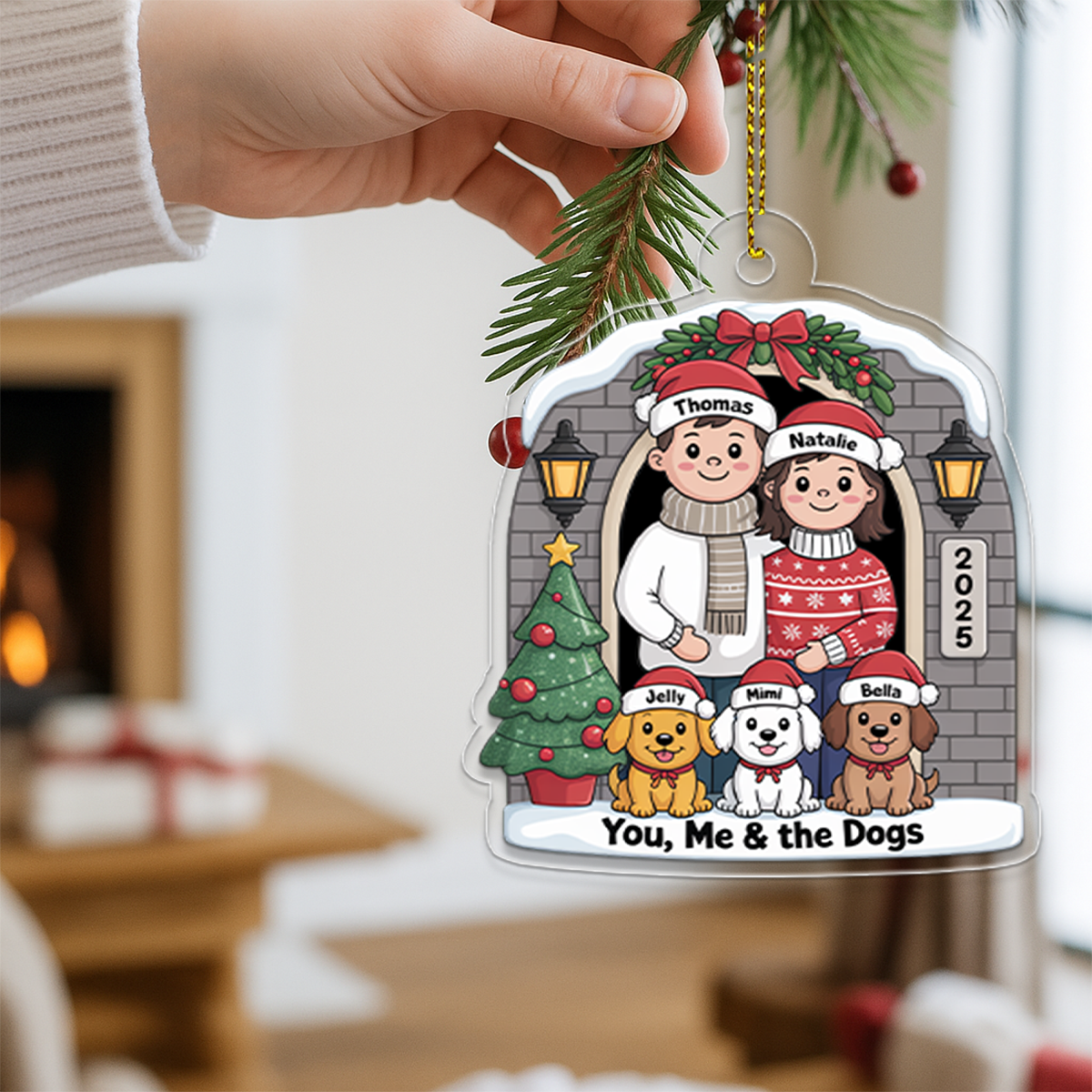 Personalized Farmhouse Couple Christmas Ornament5