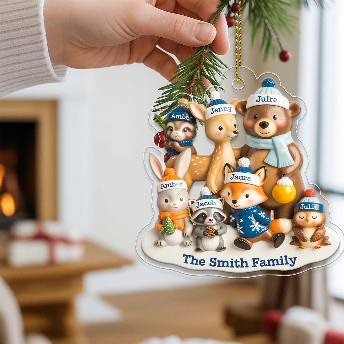 Woodland Family Personalized Acrylic Ornament
