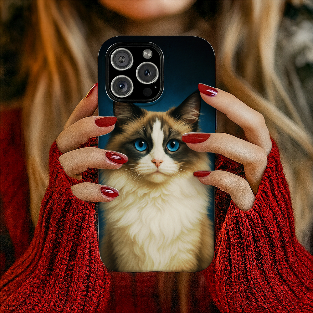 Custom Cat Deep Blue Phone Case