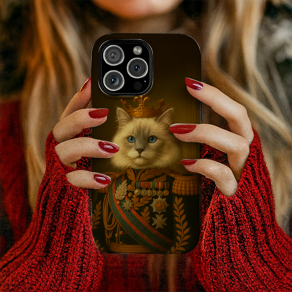 Custom Photo Cat King Crown Royal Phone Case _ Gift For Cat Lovers