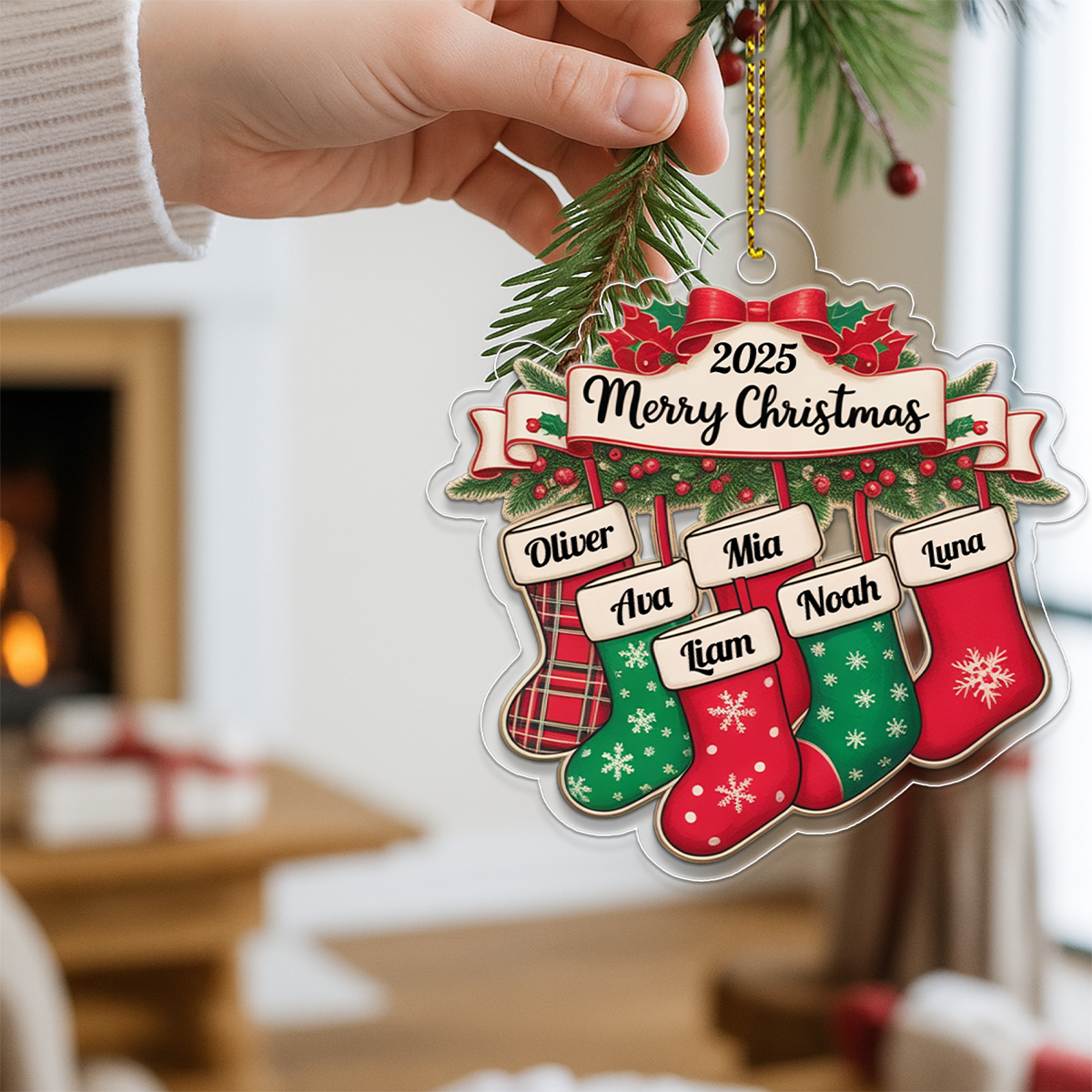 Custom Name Family Xmas Socks