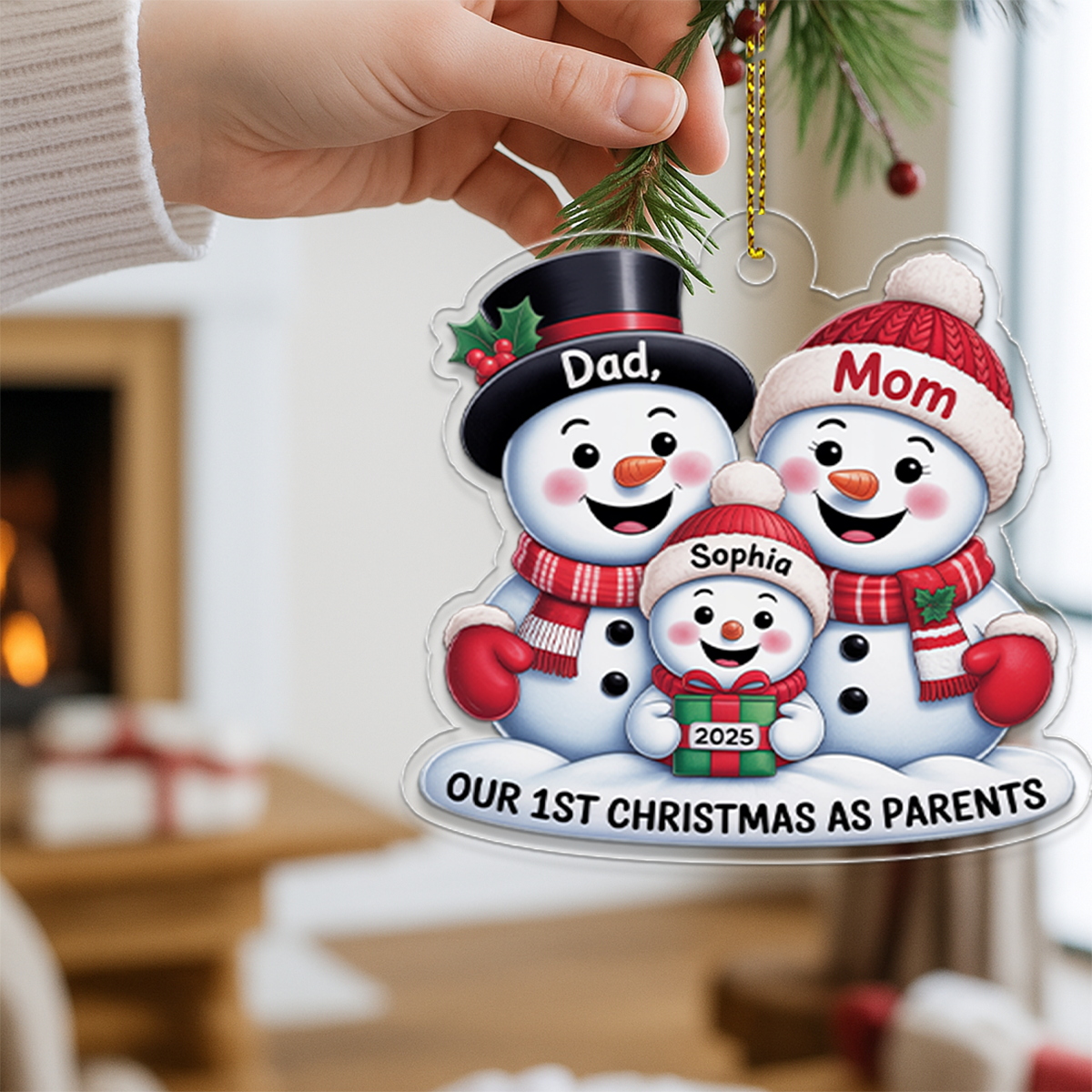 Our 1st Christmas As Parents Snowmen Ornament