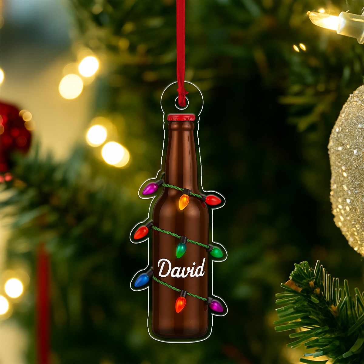 Custom Name Beer Christmas Acrylic Ornament Christmas Gift