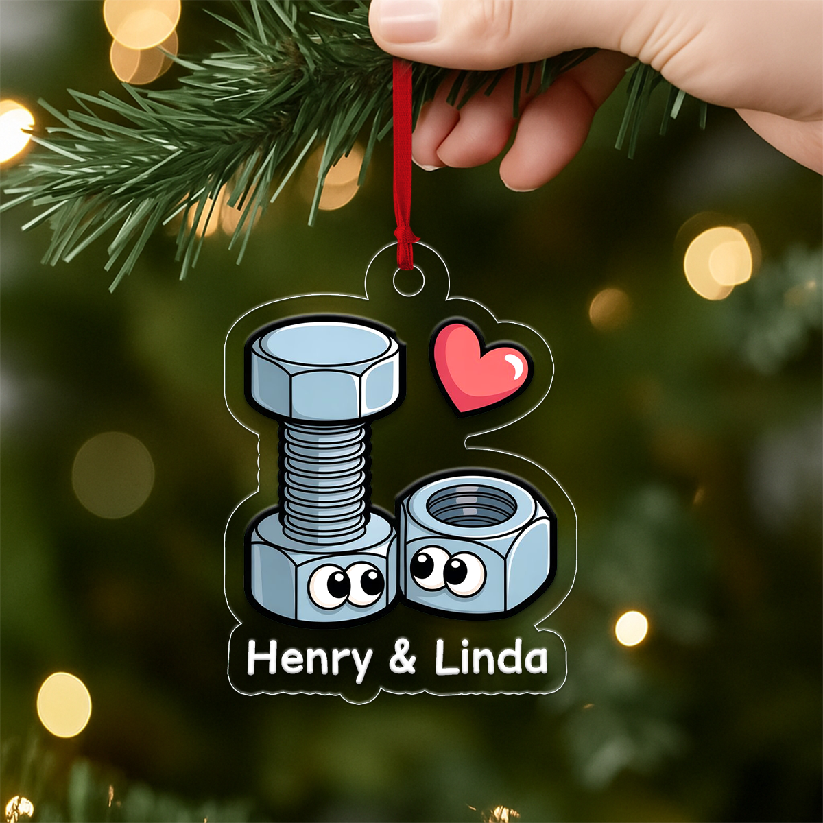 Personalized Screws Couple Ornament, Funny Ornament, Custom Naughty Christmas Ornament, Gag Gift for Boyfriend Girlfriend, Holiday Decor