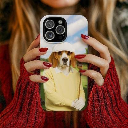 Custom Photo Golfer Dog Phone Case Gift For Dog Lovers