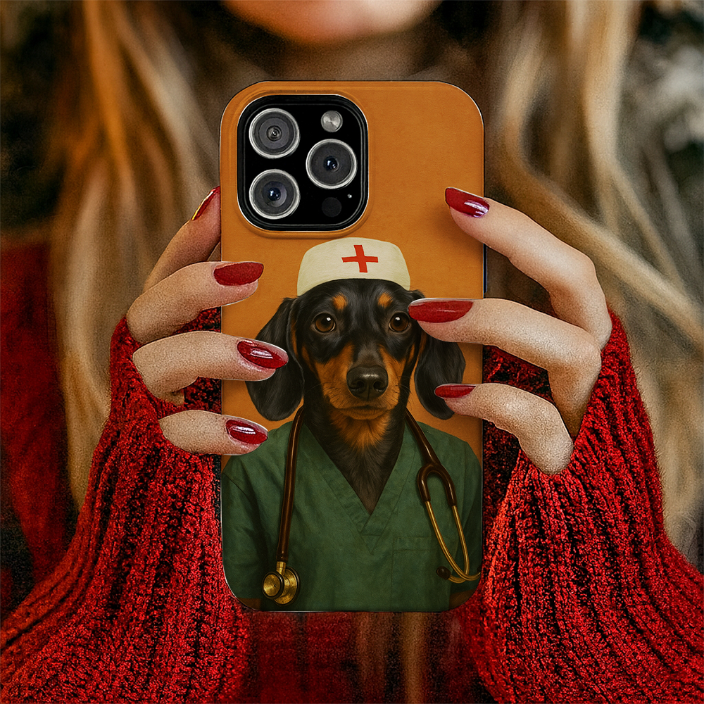 Custom Photo Nurse Dog Phone Case Gift For Dog Lovers