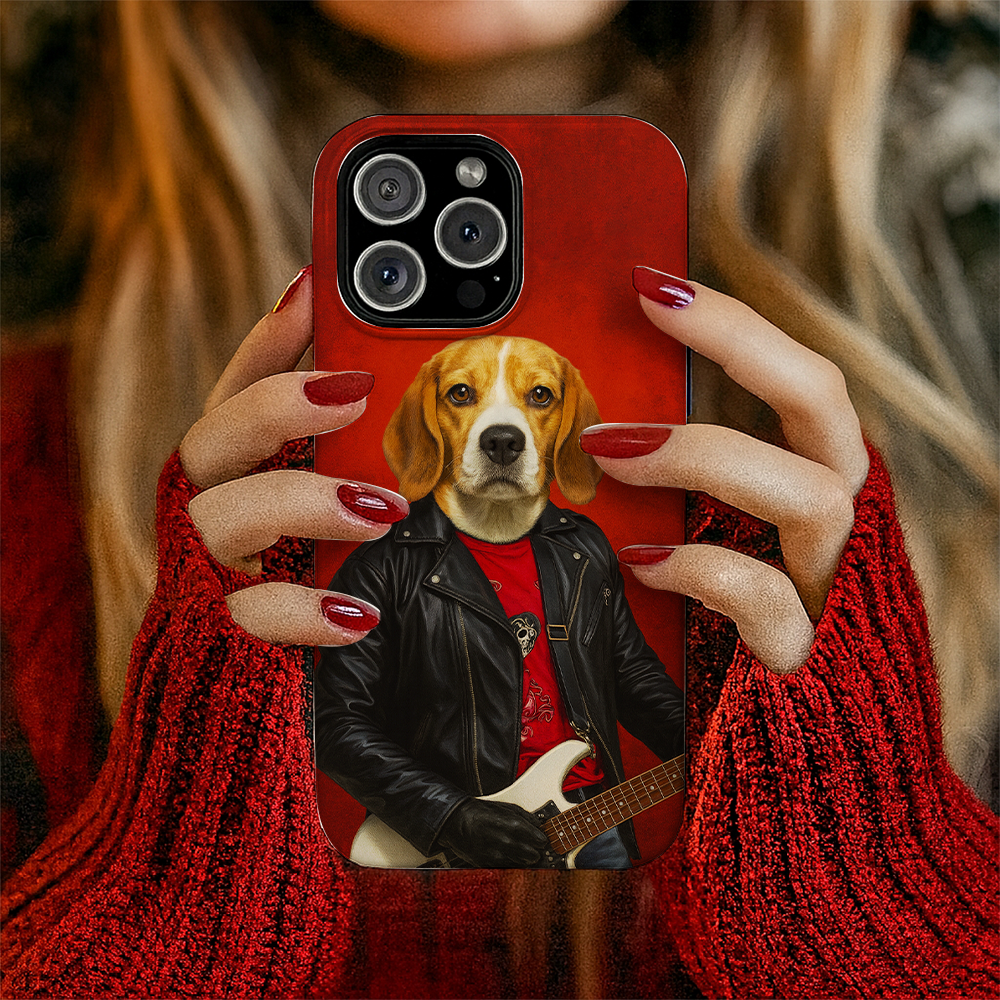 Custom Photo Guitarist Dog Phone Case Gift For Dog
