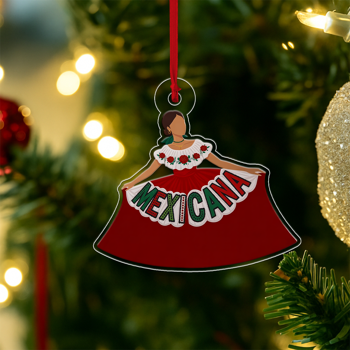 Personalized Mexicana Acrylic Ornament Christmas Gift
