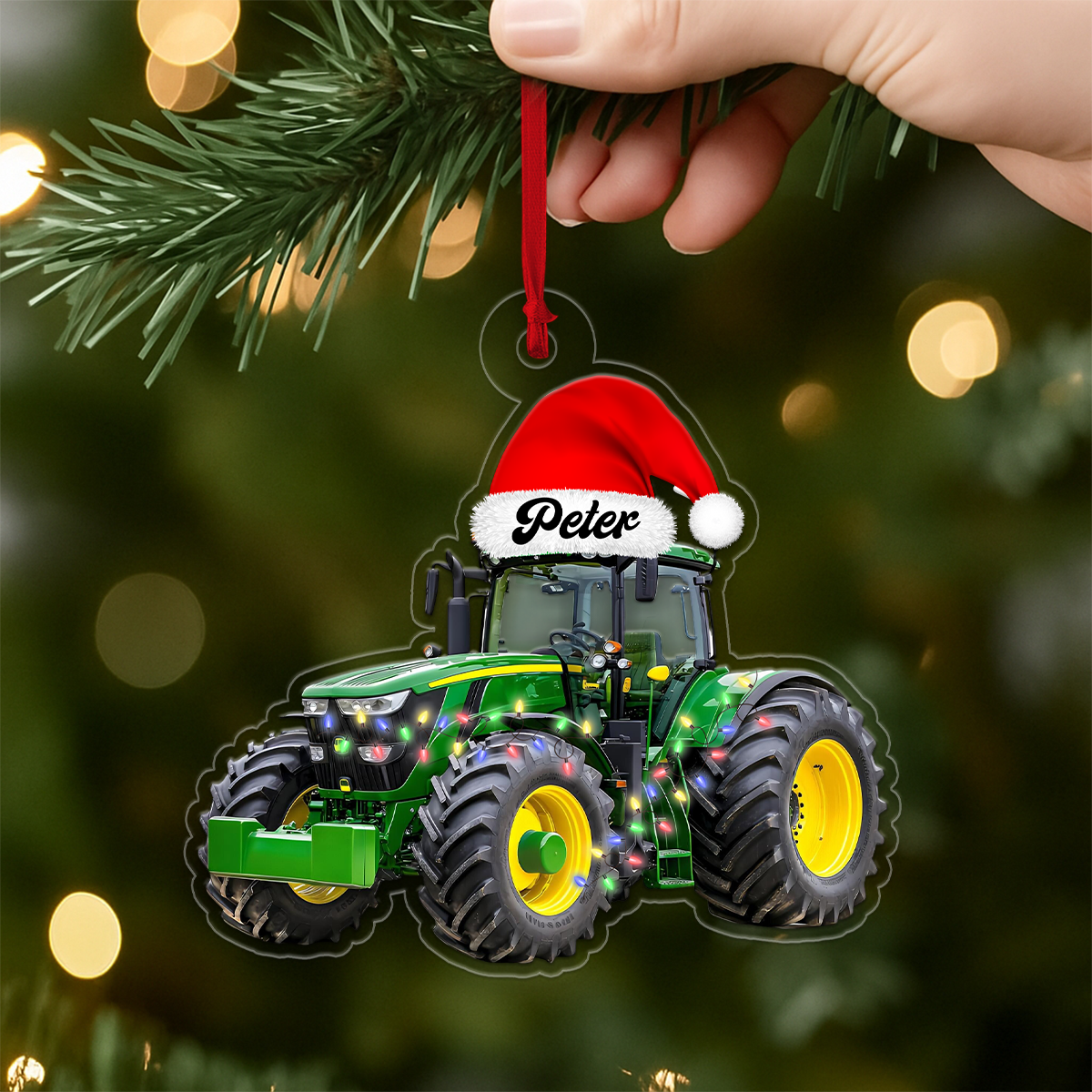 Custom Photo Face Tractor Christmas