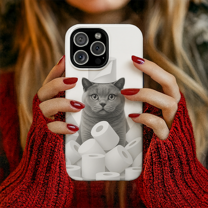 Custom Photo Cat Bathroom Phone Case