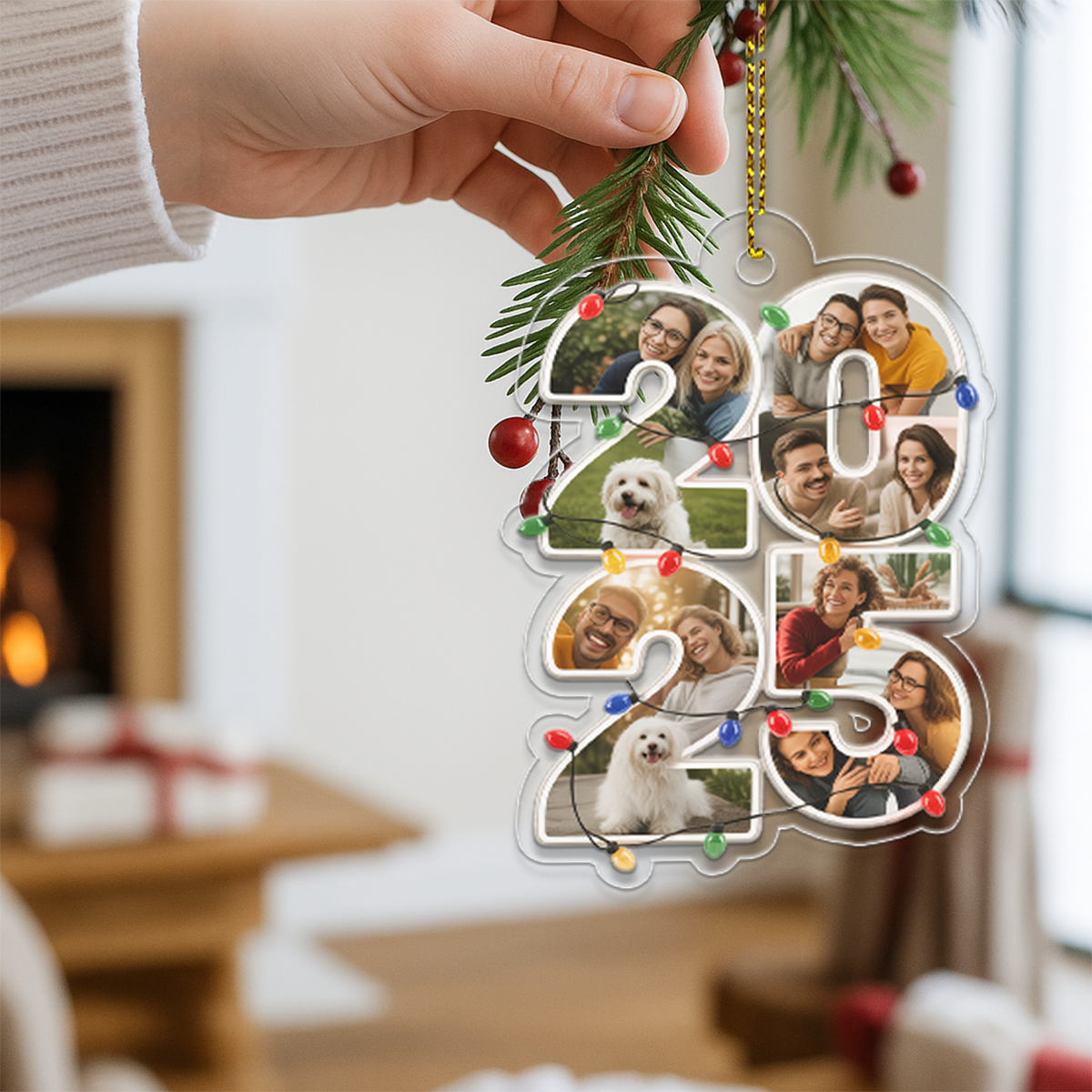 Custom Photo What A Year - Personalized Custom Shaped Acrylic Ornament2