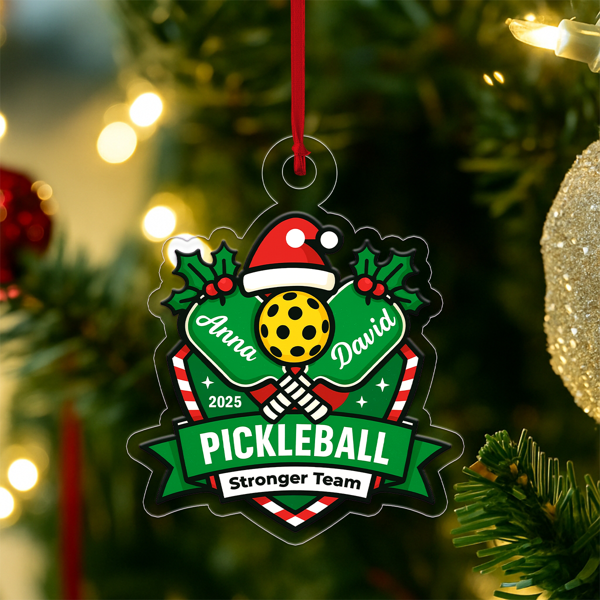 Custom Name Pickleball Friendship Player Acrylic Ornament Christmas Gift