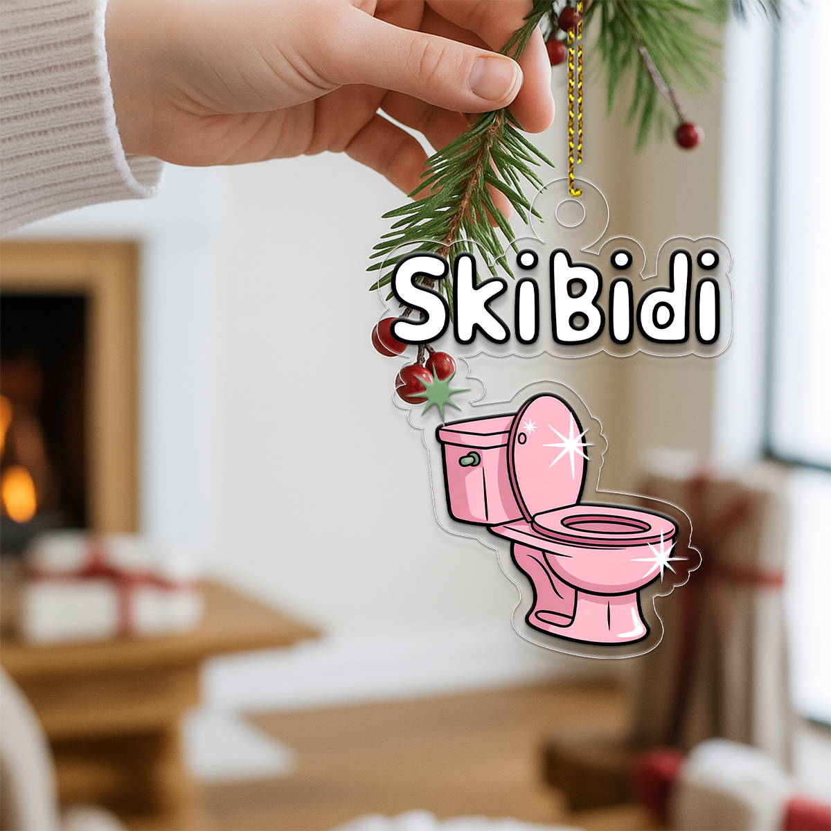 Personalized Skibidi Toilet Ornament, Custom Funny Toilet Christmas Ornament, Meme Ornament, Gag Gift for Teen Kids, Holiday Decoration