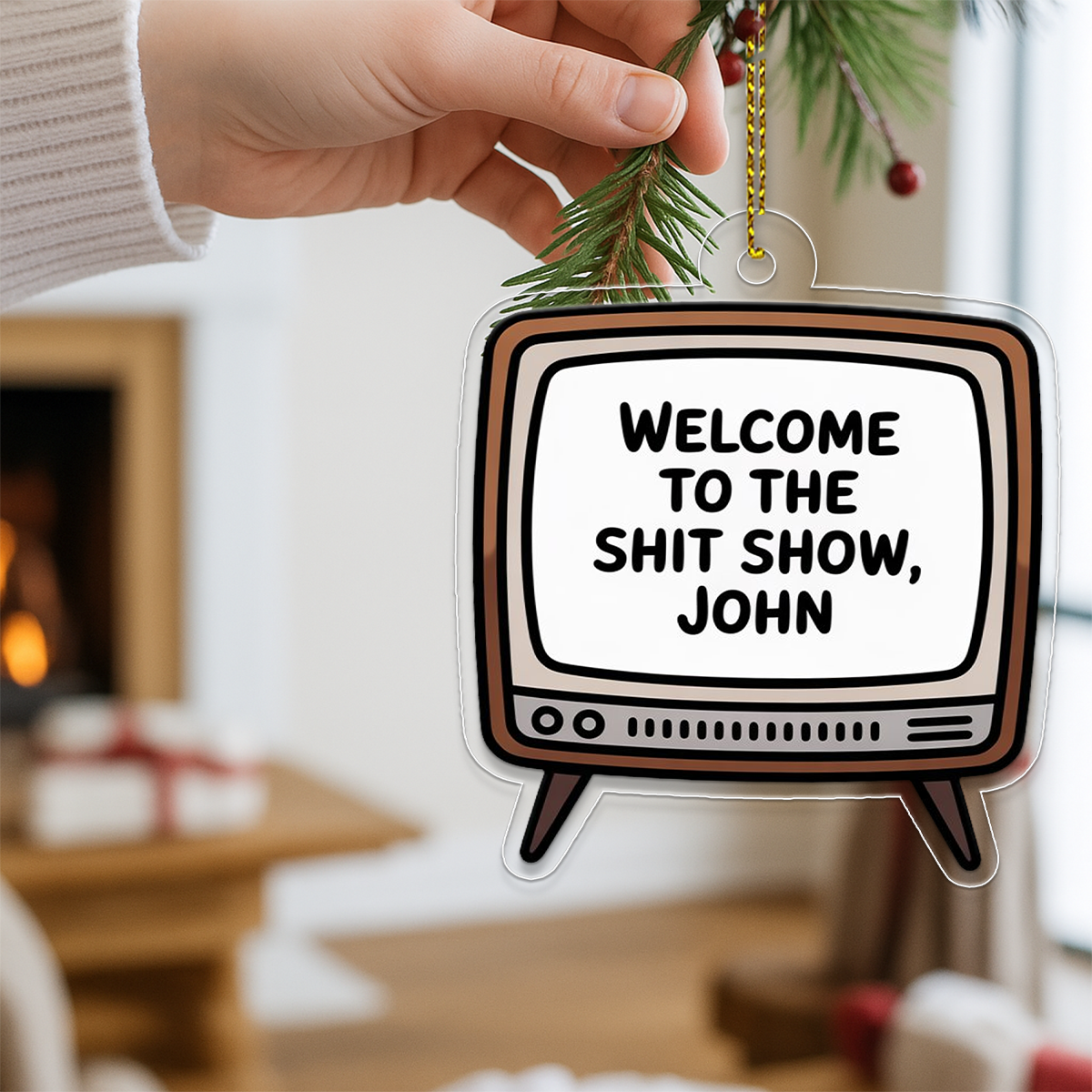 Personalized Welcome To Shjt Show Ornament, Custom Funny Christmas Ornament, Adult Humor Ornament, Gag Gift for Friend, Holiday Decoration