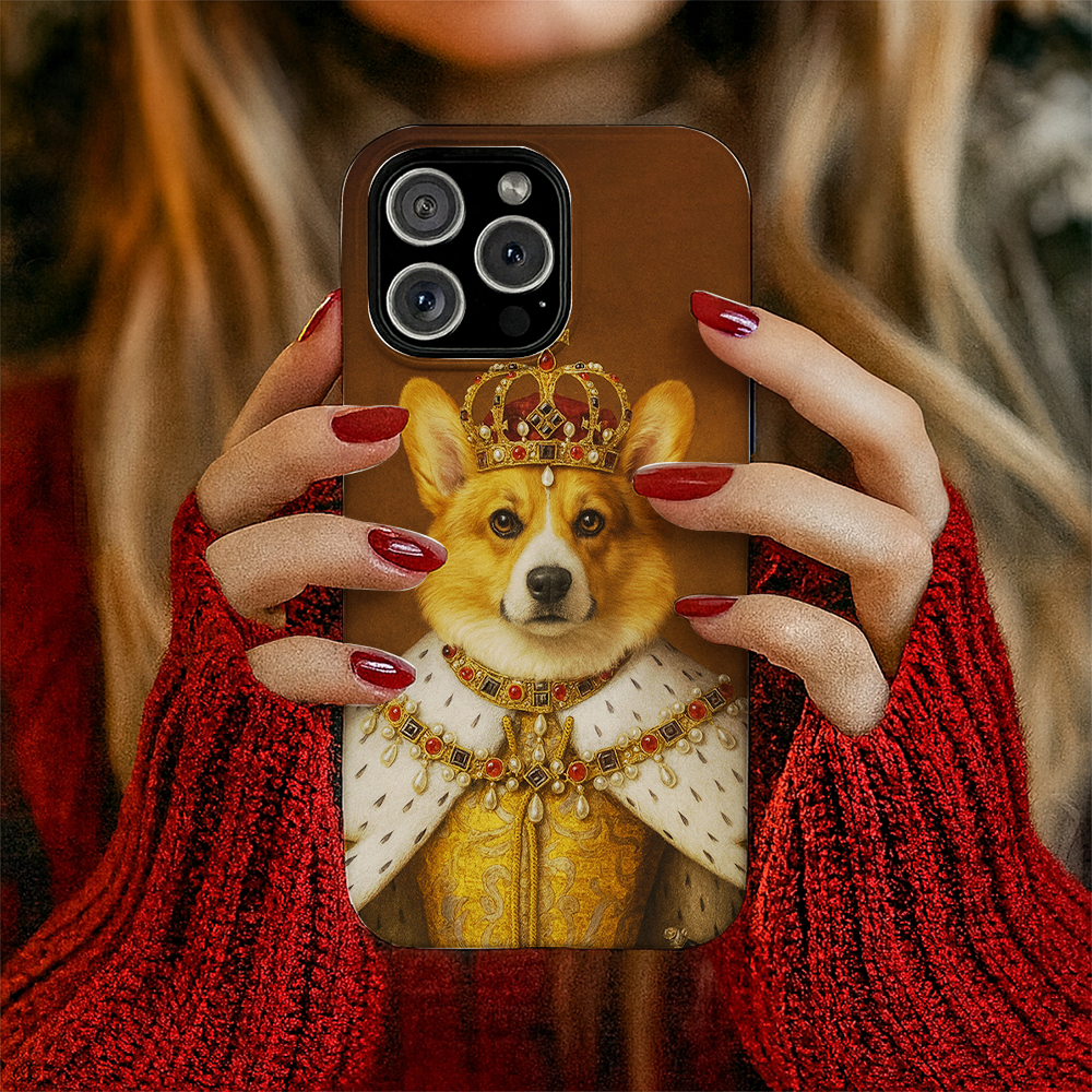Custom Photo Crowned Queen Dog Phone Case Gift For Dog Lovers