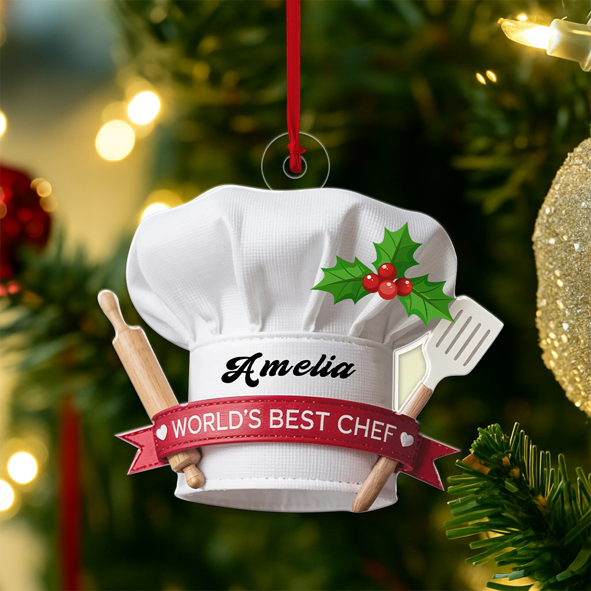 Custom Name Baker Christmas Acrylic Ornament Christmas Gift