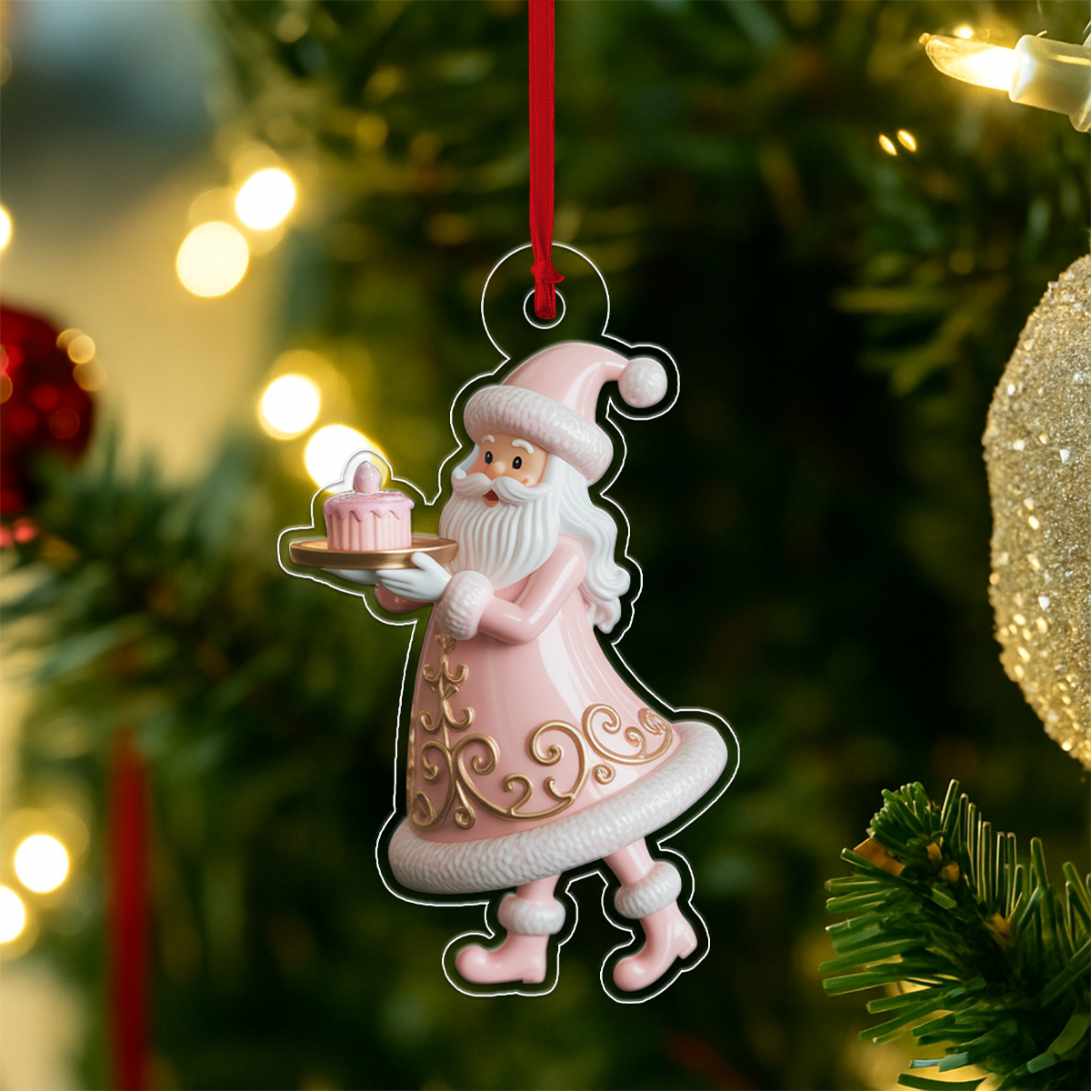 Custom Name Santa Claus Macaron Acrylic Ornament Christmas Gift