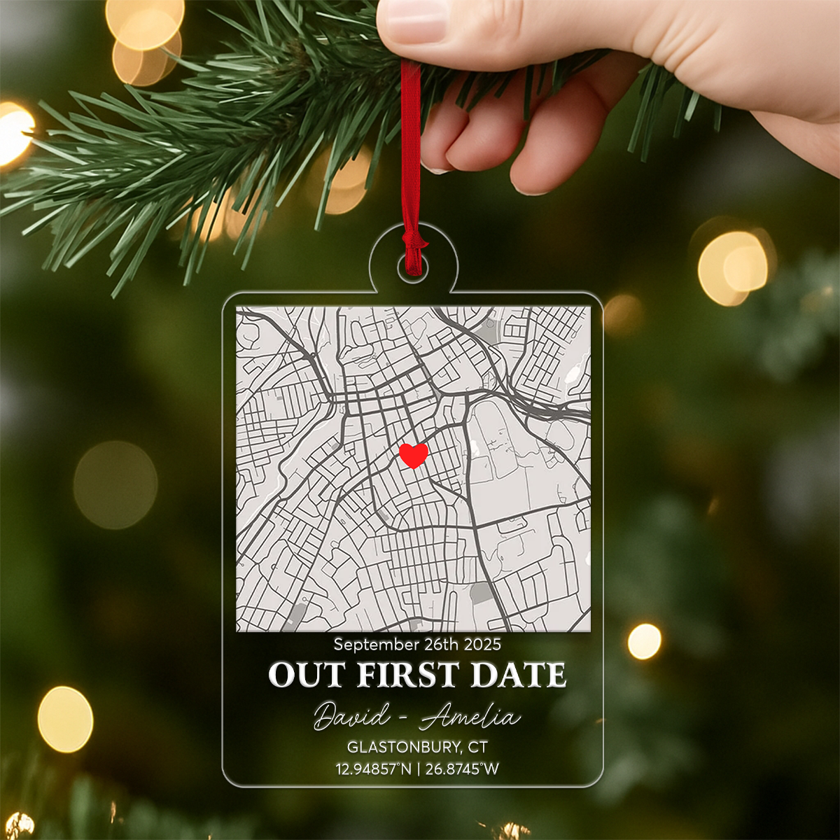 Custom Map Our First Date Couple