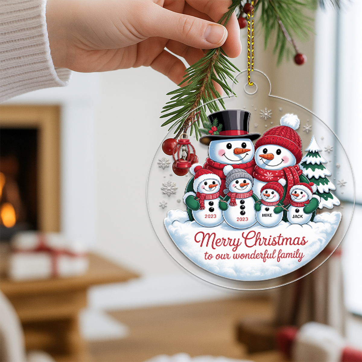 Custom Snowman Xmas Ornament2