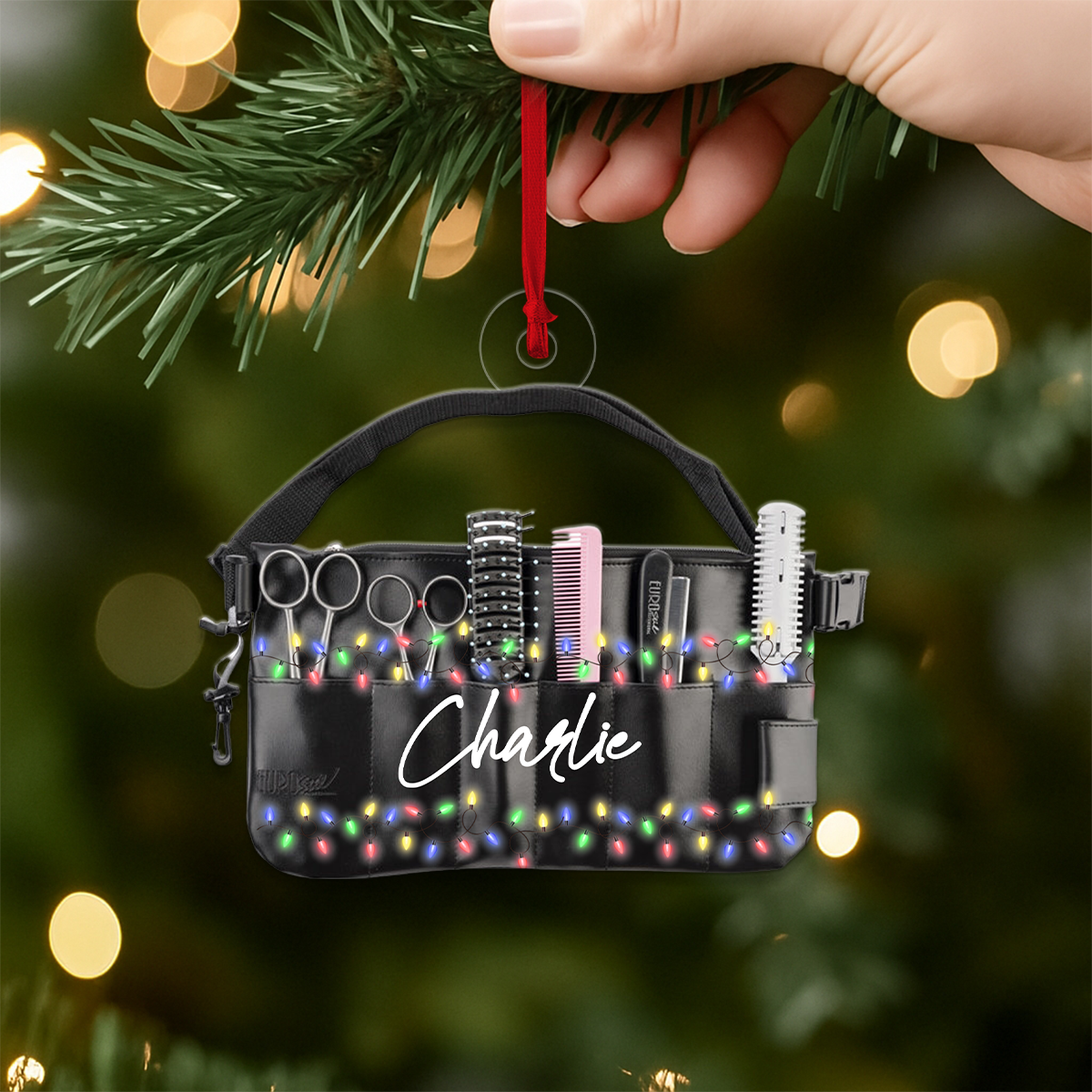 Custom NameHair Stylist Blowdryer Christmas