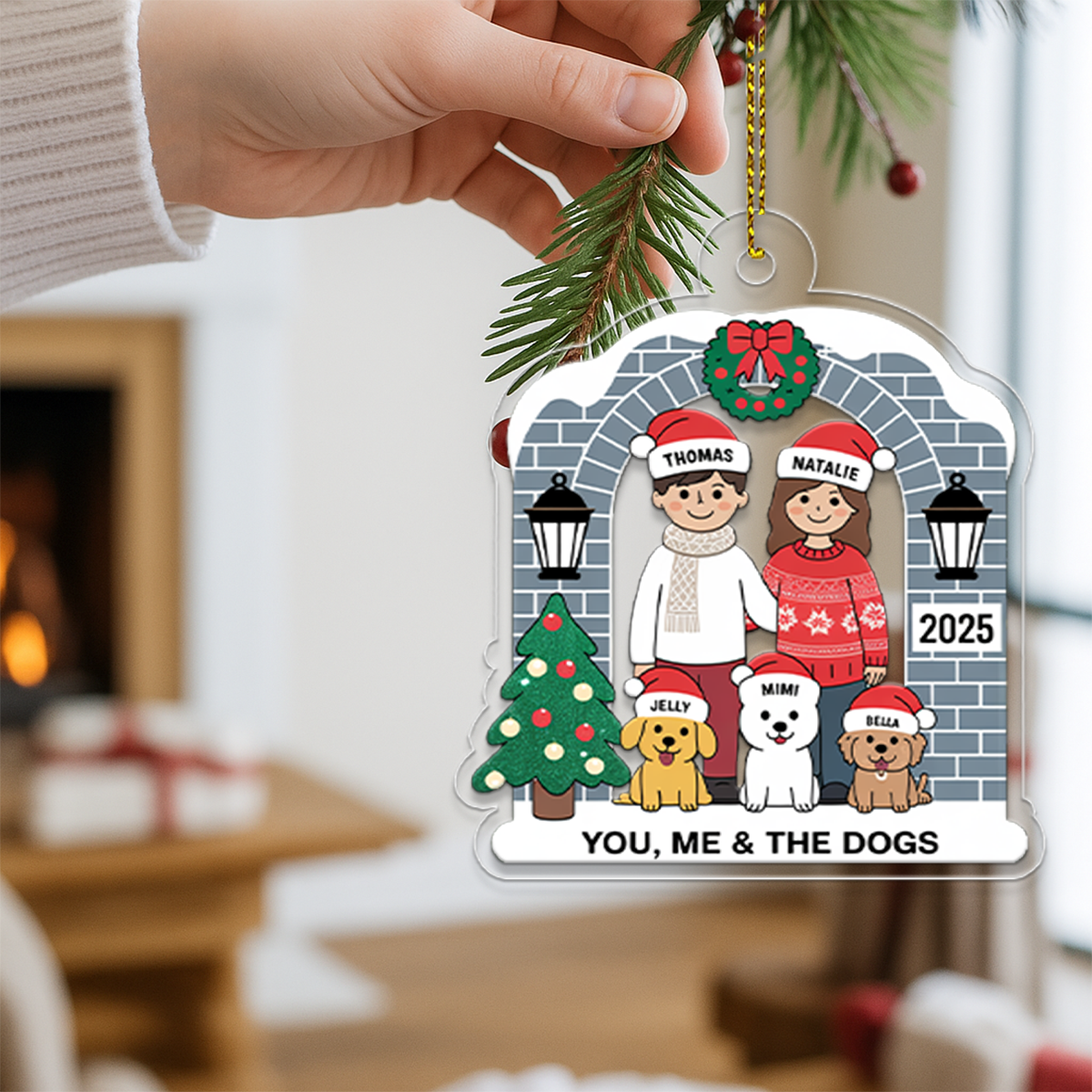 Personalized Farmhouse Couple Christmas Ornament4