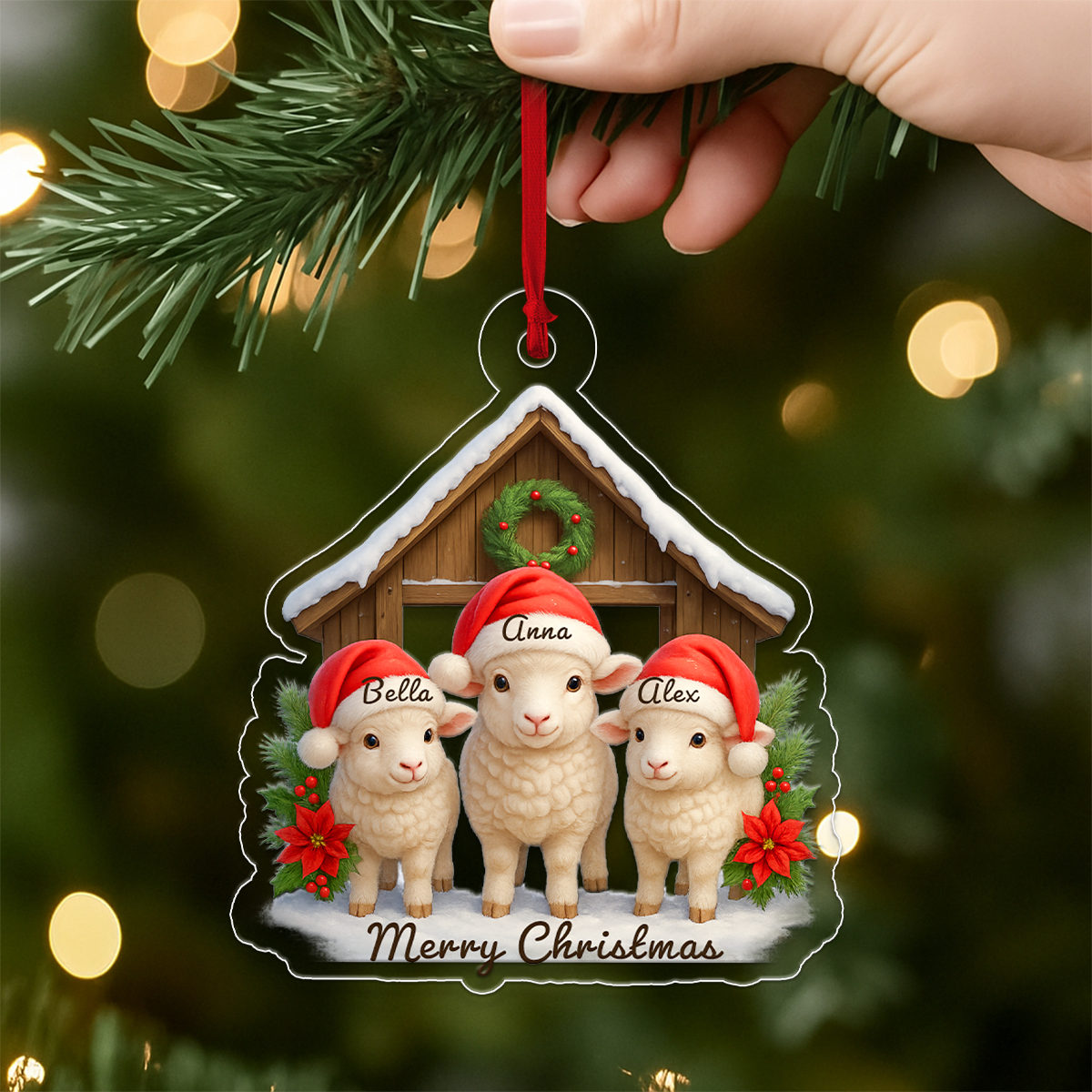 Custom Name Farmer Sheep Xmas