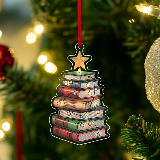 Bookstack Christmas Ornament 2 Acrylic Ornament Christmas Gift