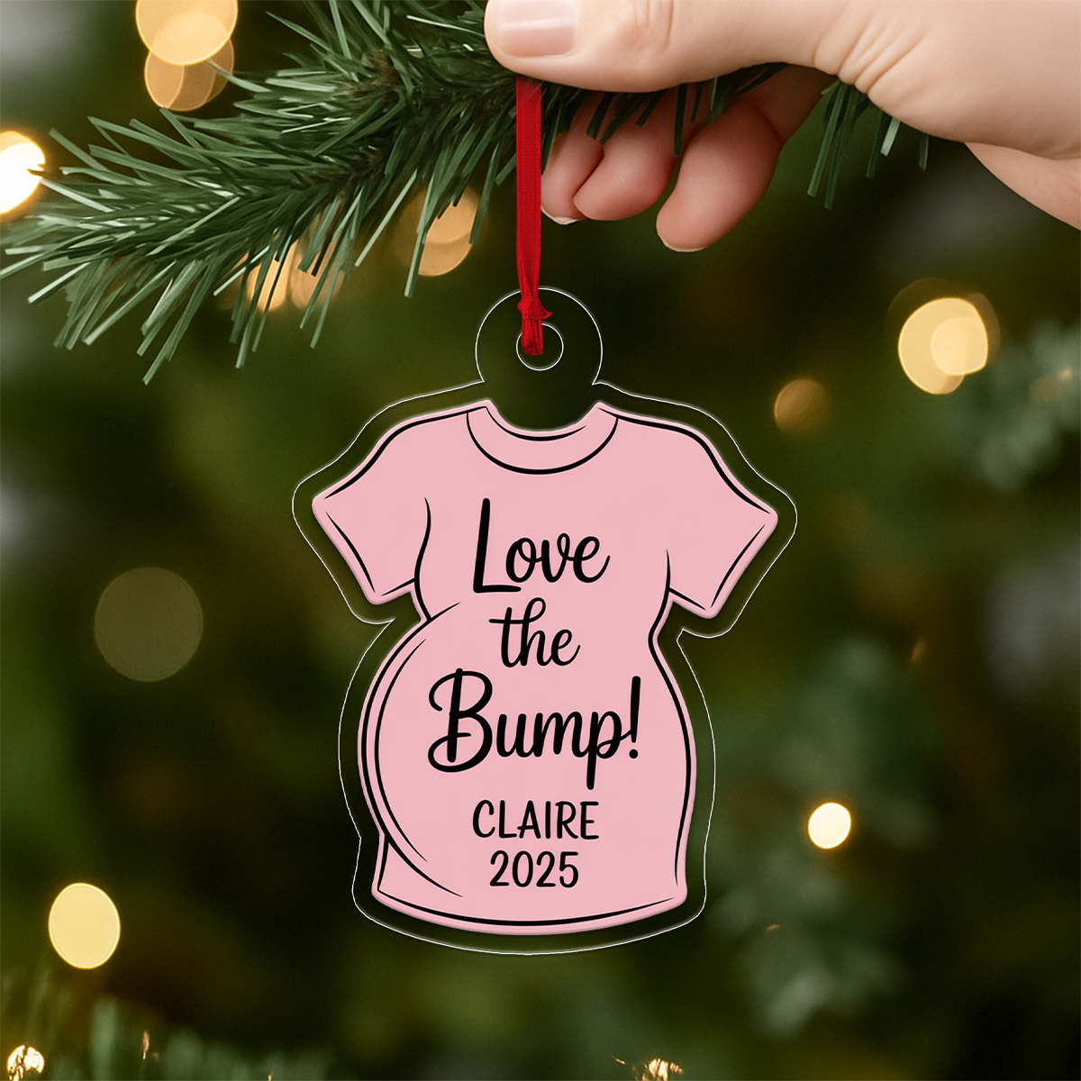 Personalized Love the Bump Ornament, Custom Pregnancy Ornament, Mom To Be Gift, Expecting Parents Ornament, Baby Announcement Keepsake