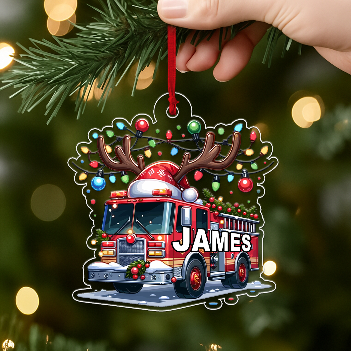 Custom Name Fire Truck Car For Firefighter