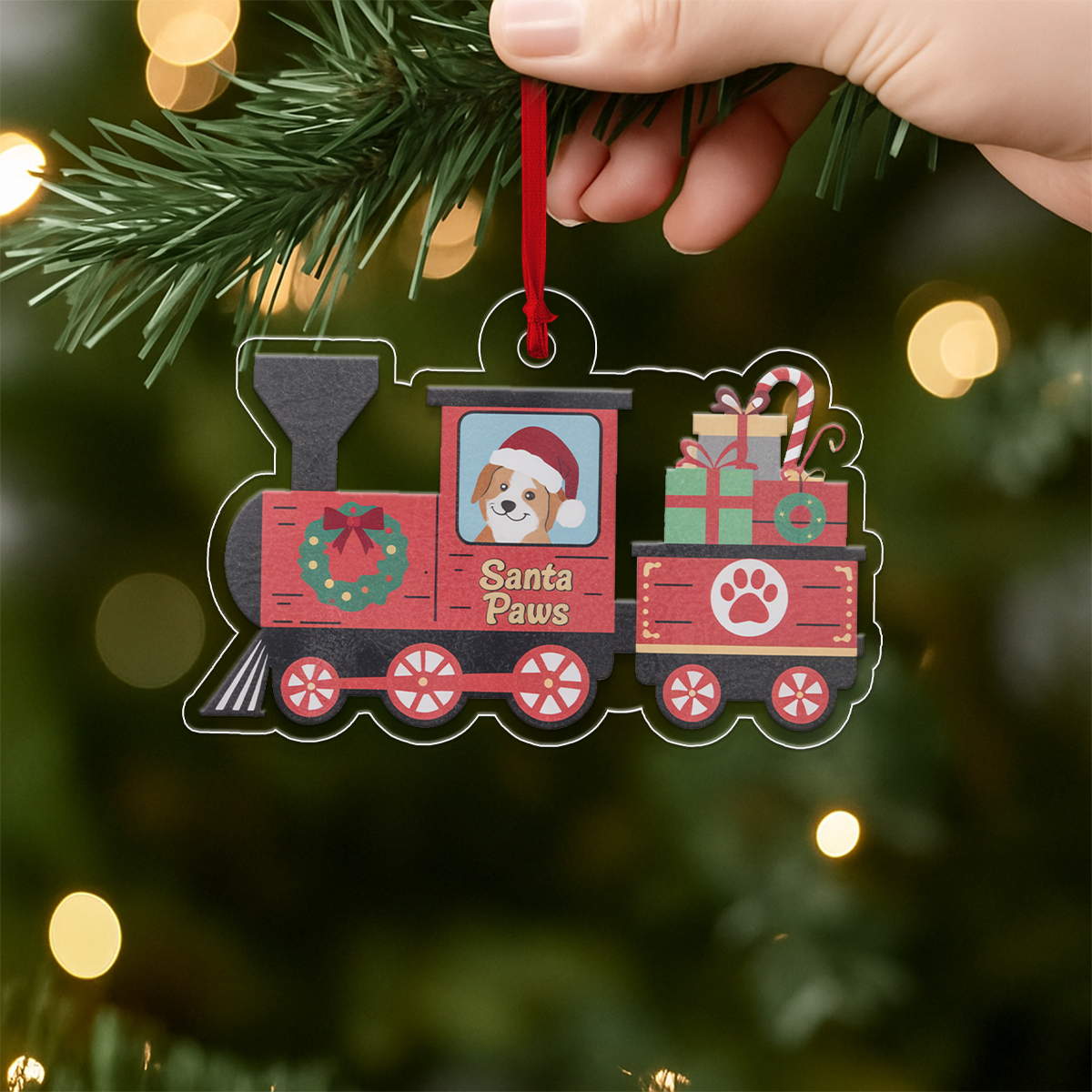 Acrylic ornament xmas train