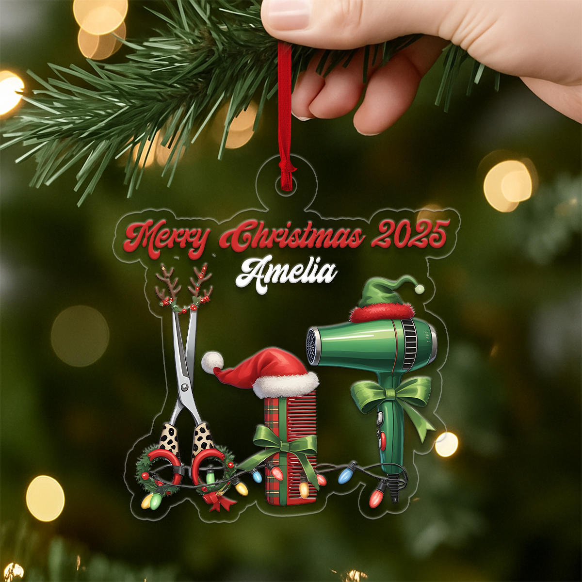 Custom Name Hair Stylist Xmas
