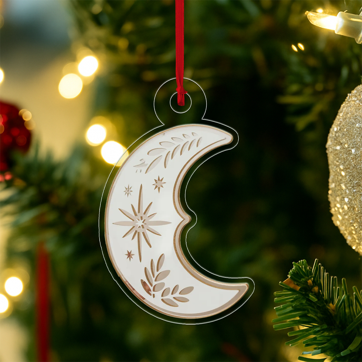 Moon acrylic ornament