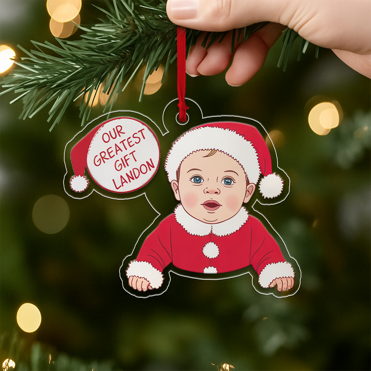 My First Christmas - Personalized Custom Upload Photo Ornament2