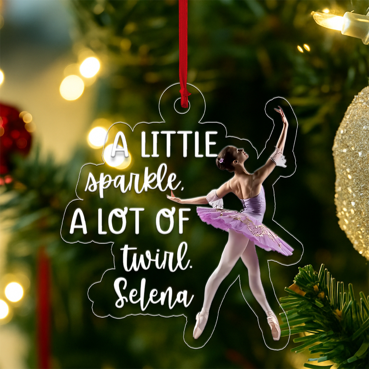 Custom Name Ballet Girl Acrylic Ornament Christmas Gift