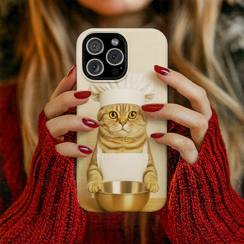 Custom Photo Cat Chef Phone Case Gift For Cat Lovers
