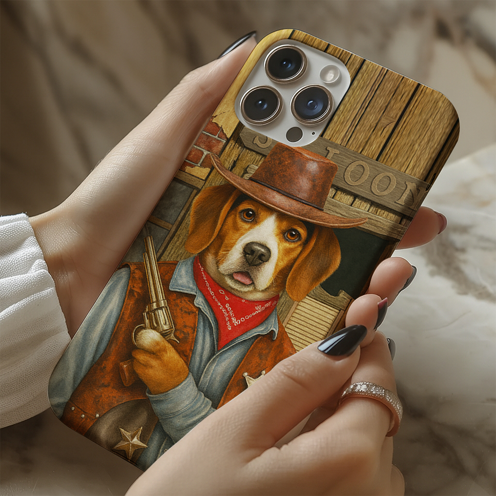 Custom Photo Dog Cowboy Phone Case