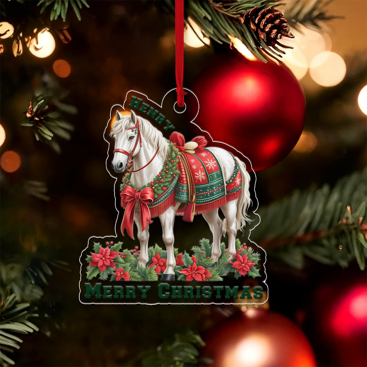 Custom Name White Horse For Farmer, Cowboy