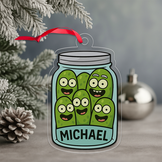 Personalized Funny Pickle Ornament, Custom Christmas Ornament, Pickle Lover Gift, Funny Holiday Decoration, Gift for Friends